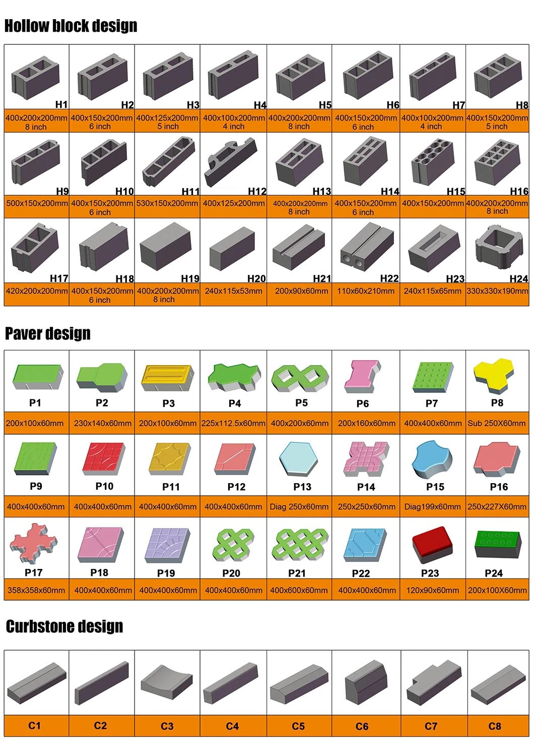 Hydraulic Concrete Block Making Machine Production Line with High Quality